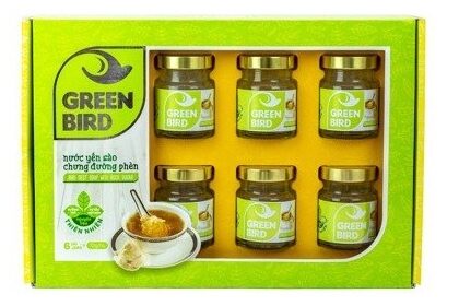 Nước Yến Sào Chưng Đường Phèn Organic- Hộp Qùa 6 Hũ