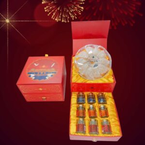 Hộp Quà 2 Tầng – 100g Yến Sào Khánh Hòa Và 6 Hũ Yến Nguyên Chất Chưng Sẵn Thượng Phẩm 6 Vị