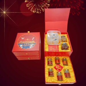Hộp Quà 2 Tầng – 25g Yến Sào Khánh Hòa Sợi Dài Thượng Hạng 5 Hũ Yến Nguyên Chất Chưng Sẵn Thượng Phẩm 5 Vị Và Các Loại Hạt
