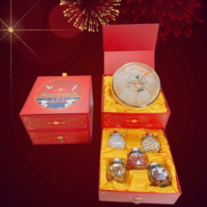 Hộp Quà 2 Tầng – 50g Yến Sào Khánh Hòa Tinh Chế Và Và Các Loại Hạt