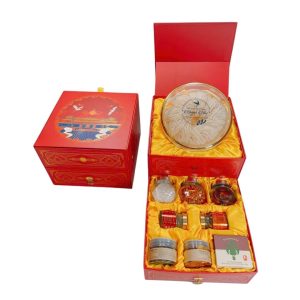 Hộp Quà 2 Tầng - 100g Yến Sào Khánh Hòa Tinh Chế, Nước Yến Chưng Thượng Phẩm, Đông Trùng Hạ Thảo, Mứt Tết Và Trà