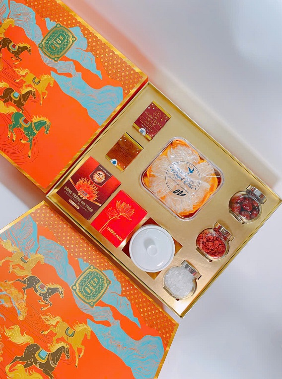 Hộp Quà 50g Yến Sào Khánh Hòa, Đông Trùng Hạ Thảo, Nước Yến Nguyên Chất Thượng Phẩm và Các Loại Hạt - Ảnh 3